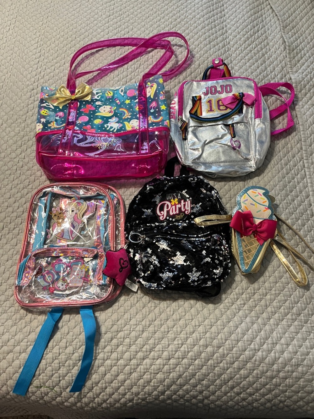 JoJo Siwa Silver Mini Backpack with Pink Accents